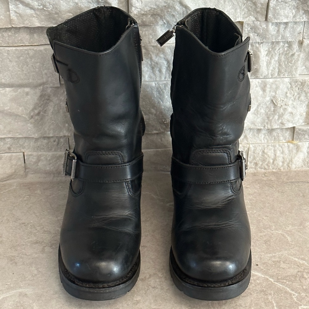 Harley Davidson black motorcycle leather boots 7 1/2